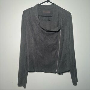 Blank NYC Women's Gray Moto Suede Jacket Size Medium